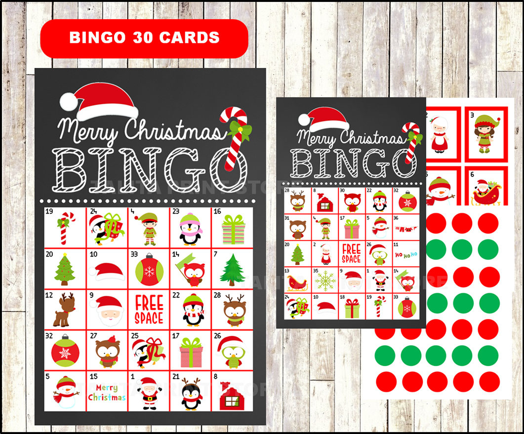 Free printable christmas bingo cards for 10